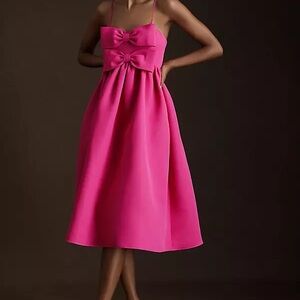 Sachin and Babi Hot Pink Midi Bow dress
